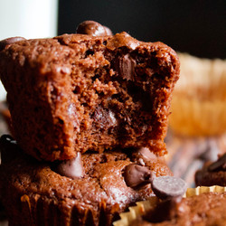 Double Chocolate Greek Yogurt Muffins