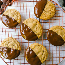 Chocolate Dipped Peanut Butter Cookies
