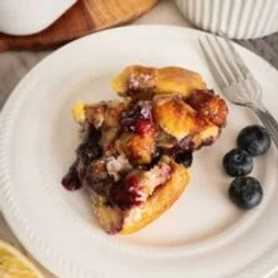 Blueberry Cinnamon Roll Casserole