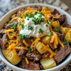 Crockpot Loaded Steak And Potato Bake