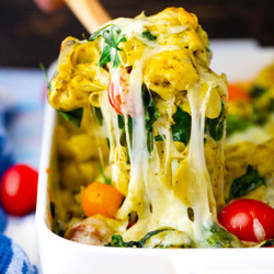 Sausage Pesto Tortellini Casserole