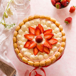 Easy Strawberry Charlotte Cake With Fresh Strawberries