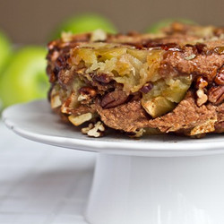 3 Layer Upside Down Apple Pecan Breakfast Cake