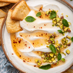 Hot Honey Whipped Cottage Cheese Dip