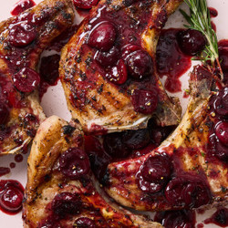 Grilled Pork Chops With Cherry Sauce