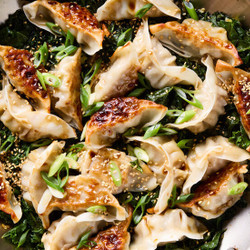 One-pan Dumplings With Greens