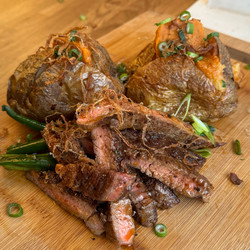 Cowboy Butter Baked Potato (+ Steak)