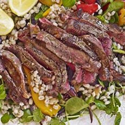 Steak, Roasted Pepper &amp; Pearl Barley Salad