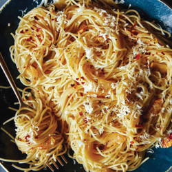 Capellini With Garlic, Lemon And Parmesan