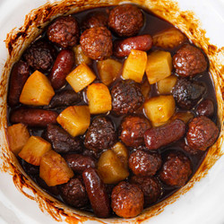Slow Cooker Meatball Pineapple Smokies Recipe
