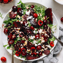 Roasted Beet &amp; Cherry Salad With Balsamic Vinaigrette
