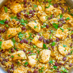 15-minute Salsa Verde Chicken, Rice, And Beans