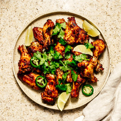 5 Ingredient Oven Broiled Chipotle Chicken Wings With Salsa Negra