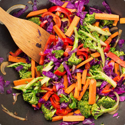 Rainbow Stir-fry With Peanut Sauce