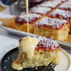 Jammy Coconut Traybake!