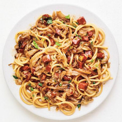 Spaghetti With Kielbasa And Caramelized Cabbage
