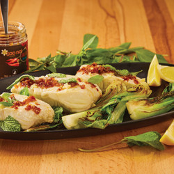Butter Poached Halibut With Chili Oil