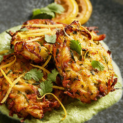 Zucchini And California Paneer Fritters With Cilantro Labneh
