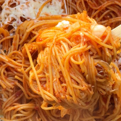 One Pan Baked Spaghetti