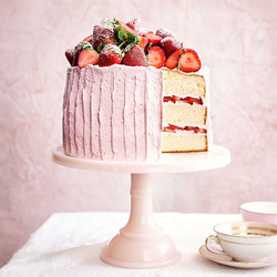 Vanilla Sponge Cake With Strawberry-meringue Buttercream