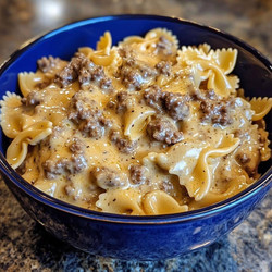 Creamy Beef and Bowtie Pasta