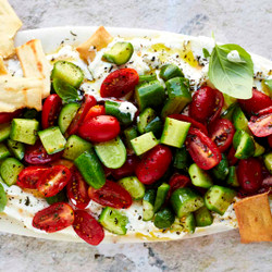 Cucumber And Tomato Salad With Whipped Feta