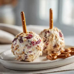 Two-bite Cranberry Cheese Ball Pops