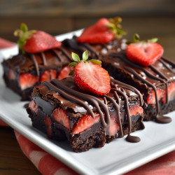 Chocolate Covered Strawberry Brownies