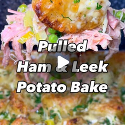 Pulled Ham &amp; Leek Potato Bake