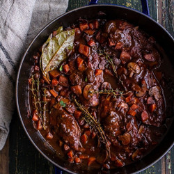 One-pot 45 Minute Coq Au Vin With Brown Butter Sage Mashed Potatoes.