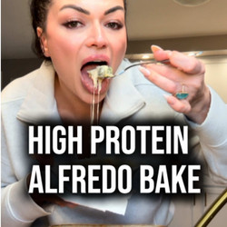 High-protein Chicken Alfredo Bake