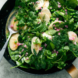 Miso Rice Cakes With Spinach And Peas