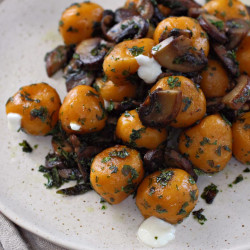 Mozzarella Stuffed Sweet Potato Gnocchi