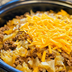 Slow Cooker Cheesy Beef Sauerkraut Casserole