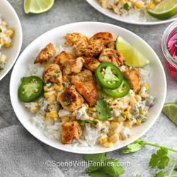 Street Corn Chicken Rice Bowl