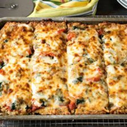 Keto Sheet Pan Pizza With Sausage Crust
