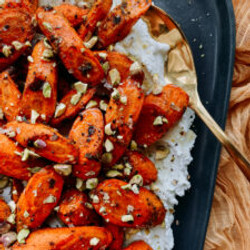 Za'atar Roasted Carrots With Labneh, Honey, And Pistachios