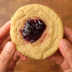 Peanut Butter Jelly Thumbprint Cookie