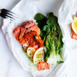 Calabrian Salmon En Papillote With Bok Choy