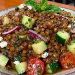 Healthy High Protein Lentil Salad Recipe With Feta And Cucumber You’ll Love
