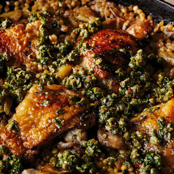 One-pan Garlicky Chicken Couscous
