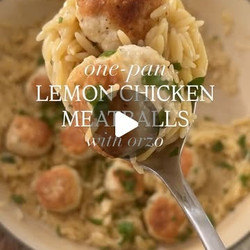 Lemon Chicken Meatballs With Orzo