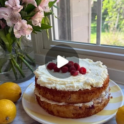 Lemon Raspberry Cake With Cream Cheese Frosting
