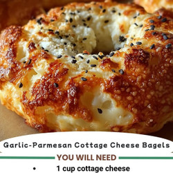 Garlic-parmesan Cottage Cheese Bagels