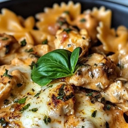 Creamy Cheesy Tomato Basil Chicken Bowties