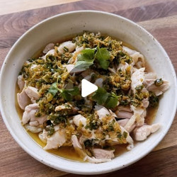 Ginger &amp; Spring Onion Poached Chicken easy must must meat Brendan Pang
