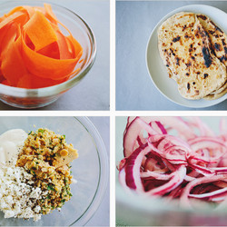 Veggie Naan'wich With Feta Chickpea Mash