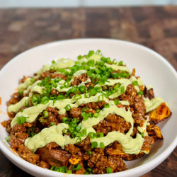 High-protein Beef &amp; Sweet Potato Bowls With Creamy Avocado Sauce