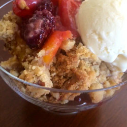 Blackberry-peach Cobbler With Praline-pecan Streusel