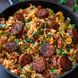 Cajun Sausage And Rice Skillet